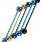 Steel Titanium Anodized Black Ball 14G Ear Industrial Barbell Earring Ball 5mm