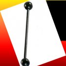 Steel Titanium Anodized Black Ball 14G Ear Industrial Barbell Earring Ball 5mm Steel Titanium Anodized Black Ball 14G Ear Industrial Barbell Earring Ball 5mm
