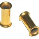 Pair 6G 4mm Steel Titanium Anodized Golden Ear Tunnel Plugs