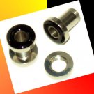 Pair 4G Gauge 5mm Steel Black Rim Ear Tunnel Plugs Screw On Pair 4G Gauge 5mm Steel Black Rim Ear Tunnel Plugs Screw On