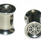 Pair Steel Spider Web 2G 6mm Ear Tunnel Ear Screw On Plugs Pair Steel Spider Web 2G 6mm Ear Tunnel Ear Screw On Plugs