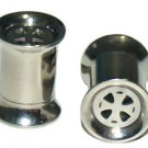 Pair 2G, 6mm Iron Cross Screw On Ear Tunnel Plugs