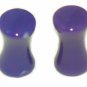 Pair 6G 4mm Purple Marble Stone Plugs Flesh Saddle Ear Stretching Piercing Gauge