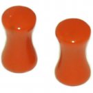 Pair 6G 4mm Orange Marble Stone Plugs Flesh Saddle Ear Stretching Piercing Gauge
