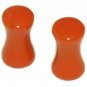 Pair 6G 4mm Orange Marble Stone Plugs Flesh Saddle Ear Stretching Piercing Gauge
