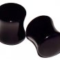 Pair 00G 10mm Onyx Black Stone Plugs Flesh Saddle Ear Stretching Piercing Gauge
