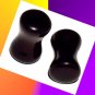 Pair 6G 4mm Black Onyx Stone Plugs Saddle Ear Stretching Piercing Jewelry Gauge