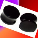 Pair 9/16 14mm Black Onyx Stone Ear Plugs Saddle Stretching Piercing Gauge