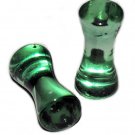 Pair 6G 4mm Green Emerald Quartz Glass Plugs Saddle Ear Stretching Piercing Jewelry Gauge Pair 6G 4mm Green Emerald Quartz Glass Plugs Saddle Ear Stretching Piercing Jewelry Gauge