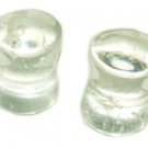 Pair 0G 8mm Clear Glass Ear Plugs Gauge Saddle Stretching Piercing Jewelry Pair 0G 8mm Clear Glass Ear Plugs Gauge Saddle Stretching Piercing Jewelry