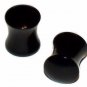 Pair 0G Acrylic Black Saddle Ear Plugs 8mm Gauge