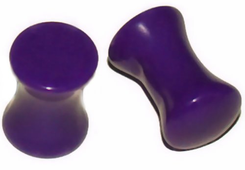 Pair 2G Purple Acrylic Saddle Ear Plugs Gauges 6mm