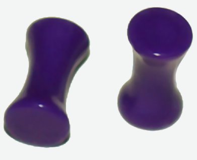 Pair 6G Purple Acrylic Saddle Ear Plugs 4mm Gauge