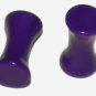 Pair 6G Purple Acrylic Saddle Ear Plugs 4mm Gauge