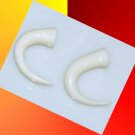 Pair White Acrylic Horn Tusk Talon Claw Spiral Ear Spiral Taper Plugs 4G Gauge, 5mm