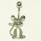 White Mouse Belly Ring Navel Button Jewelry 14G White Mouse Belly Ring Navel Button Jewelry 14G