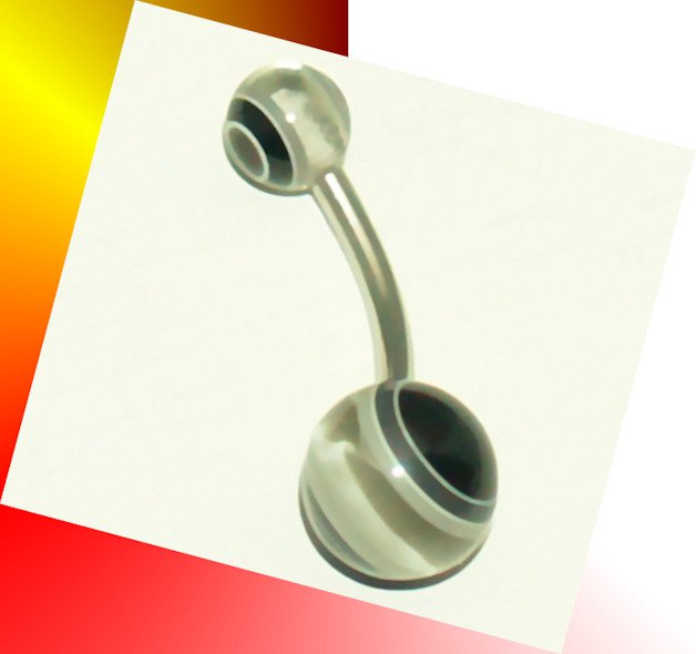 Acrylic Black and Clear Belly Ring Navel Button 14G