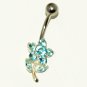 Steel Rose Belly Button Ring Navel Jewelry 14G
