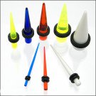 Pair White UV Acrylic Straight 8G 3.2mm Ear Taper Stretcher Expander Ear Plugs
