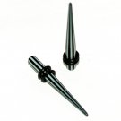 Pair 2G 6mm Black and White Acrylic Straight  Ear Taper Ear Expander Gauges Plugs
