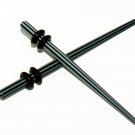 Pair 12G 2mm Black and White Acrylic Straight  Ear Taper Ear Expander Gauges Plugs