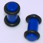 Pair 4G Purple Acrylic Saddle Plugs 5mm Gauge With Groove O-Rings