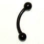Pair Black Flexible Acrylic Ball 16G 3/8 Eyebrow Rings / Tragus/Ear Barbell Ring Gauge
