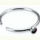 Steel Nose Hoop Ring Stud Jewelry Piercing with Black Gem 20 Gauges Steel Nose Hoop Ring Stud Jewelry Piercing with Black Gem 20 Gauges