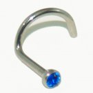 Steel Blue CZ Gem Press Fit Cork 20G Nose Ring Stud Screw Gauge, 6mm Steel Blue CZ Gem Press Fit Cork 20G Nose Ring Stud Screw Gauge, 6mm