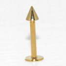 16G 5/16 Steel Anodized Golden Spike Lip Ring Labret Stud Monroe Tragus Chin Piercing Jewelry