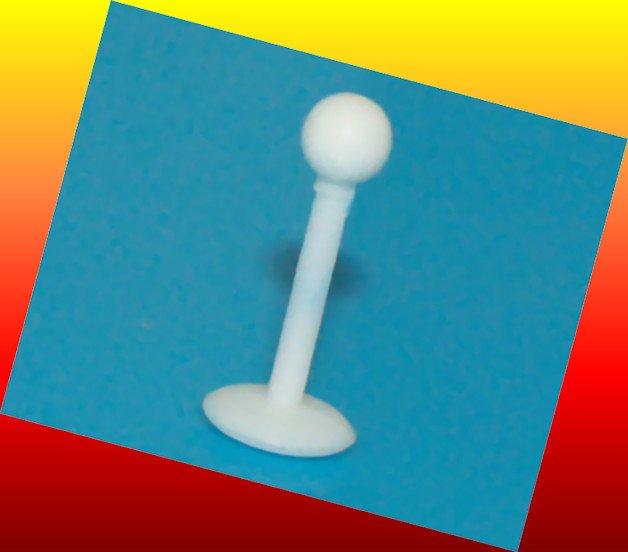 Ball White Acrylic Lip Labret Ring Stud Monroe Tragus Chin Piercing Jewelry  Stud 16g, 3/8