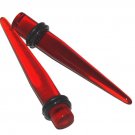 Pair Translucent Red Acrylic Straight 0G 8mm Ear Taper Ear Stretching Ear Gauges Plugs Pair Translucent Red Acrylic Straight 0G 8mm Ear Taper Ear Stretching Ear Gauges Plugs