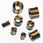 Pair 2G 6mm Organic Two Tone Ebony Areng Wood Ear Tunnel Plugs