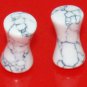Pair 4G 5mm Howlite Stone Plugs Saddle Ear Stretching Piercing Gauge
