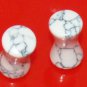 Pair 4G 5mm Howlite Stone Plugs Saddle Ear Stretching Piercing Gauge