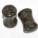 Pair 2G 6mm Jasper Stone Plugs Saddle Ear Stretching Piercing Gauge