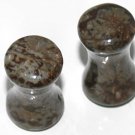 Pair 6G 4mm Jasper Stone Plugs Saddle Ear Stretching Piercing Gauge