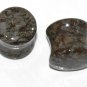 Pair 7/16 11.2 mm Brown Jasper Stone Plugs Saddle Ear Stretching Piercing Gauge