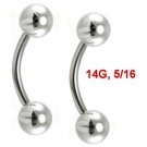 Pair Steel 14G 5/16 Ball Eyebrow Rings / Tragus/Ear Barbell Stud Piercing Gauge Pair Steel 14G 5/16 Ball Eyebrow Rings / Tragus/Ear Barbell Stud Piercing Gauge