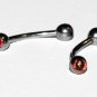 Pair El Che Logo Eyebrow Rings /Curved Barbell Stud Jewelry Piercing  16 Gauge, 3/8