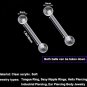 Pair Acrylic Clear Flexible Ball 14G 5/8 6mm Tongue Retainers Barbell Ring Gauge