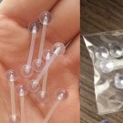 Pair Acrylic Clear Flexible Ball 14G 5/8 6mm Tongue Retainers Barbell Ring Gauge Pair Acrylic Clear Flexible Ball 14G 5/8 6mm Tongue Retainers Barbell Ring Gauge