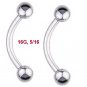 Pair Steel Ball Curved 16G 5/16 Eyebrow Ring / Tragus/Curved Curved Barbell Stud
