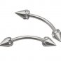 Pair Multi Clear CZ Spike 16G 7/16 Eyebrow Ring / Tragus/Curved Barbell