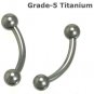 Pair Titanium Ball 16G 5/16 Eyebrow Ring / Tragus/Curved Barbell Stud Jewelry