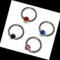 Steel 16G Disc Captive Ring Red CZ Nose/Ear/Lip Piercing Jewelry Piercing BCR Gauge
