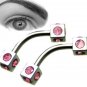 Pair Steel Dice Pink CZ 16G 7/16 Eyebrow Ring / Tragus/Curved Barbell Stud