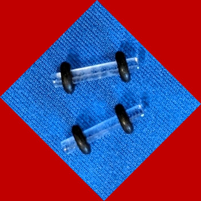 Pair 12G Clear Transparent Acrylic Saddle Ear Plugs 2mm Gauge With Grooved O-Rings