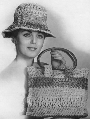 vintage crochet beach bag