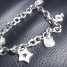Heart Star Key and Purse Charm Bracelet